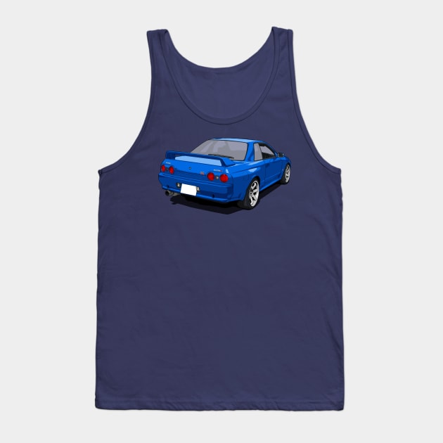 Nissan Skyline R32 GTR blue Tank Top by ArtyMotive